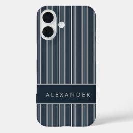 Elegante verticale retro strepen iPhone 16 hoesje