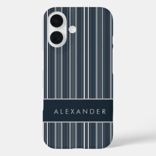 Elegante verticale retro strepen iPhone 16 hoesje