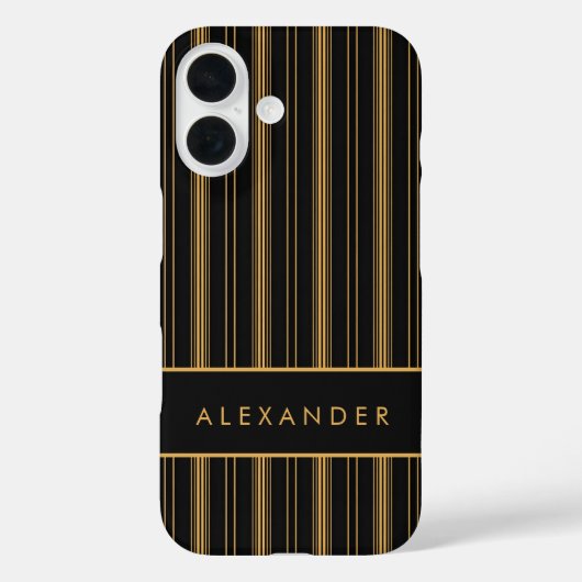 Elegante verticale retro strepen Case-Mate iPhone case (Achterkant)