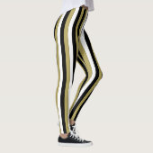 Elegante verticale strepen zwart goud wit leggings (Rechts)