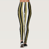 Elegante verticale strepen zwart goud wit leggings (Achterkant)