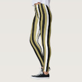 Elegante verticale strepen zwart goud wit leggings (Links)