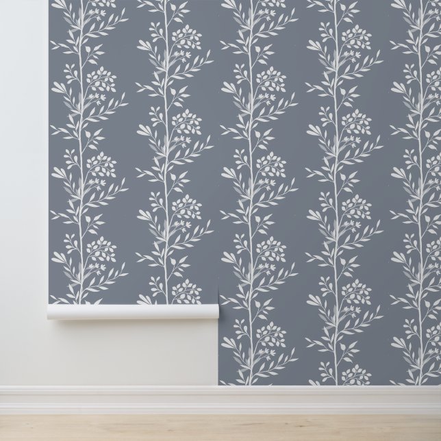 Elegante Verticale Tuin Silhouet M1 Wit Flora Behang (Applicatie)