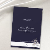 Elegante vervaagde foto Caligrafie Dark Navy Save The Date