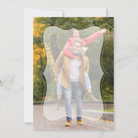 Elegante vervaagde foto geometrische verlovingsfee kaart (Achterkant)