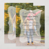 Elegante vervaagde foto geometrische verlovingsfee kaart (Voorkant / Achterkant)