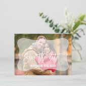 Elegante Vervagende Foto Handgeschreven Bewaar De  Save The Date (Staand voorkant)