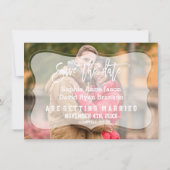 Elegante Vervagende Foto Handgeschreven Bewaar De  Save The Date (Achterkant)