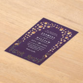 Elegante Verwarde Lantaarns Budget QR Code Bruilof Acryl Uitnodigingen (Laagn)