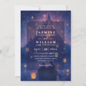 Elegante Verwarde Lantaarns Budget QR Code Bruilof Kaart (Voorkant)