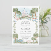 Elegante Verwarde Lantaarns Moderne Chic Bruiloft Kaart (Staand voorkant)