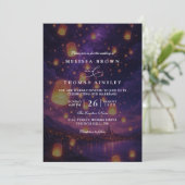 Elegante Verwarde Lantaarns Moderne Chic Bruiloft Kaart (Staand voorkant)