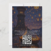 Elegante Verwarde Lantaarns Moderne QR Code Trouw Kaart (Achterkant)