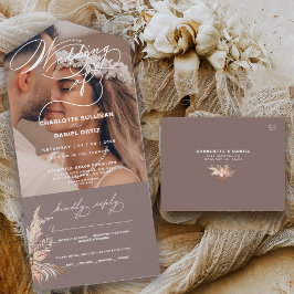 Elegante verzegelen en verzenden Boho | Het huweli All In One Uitnodiging