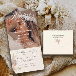 Elegante verzegeling en verzending Boho | Het huwe All In One Uitnodiging