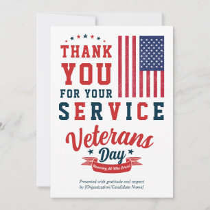 Elegante Veterans Day Dankjewel 2026 Agenda Feestdagenkaart
