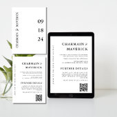 Elegante Vetgedrukte Typografie Wedding QR Code Kaart