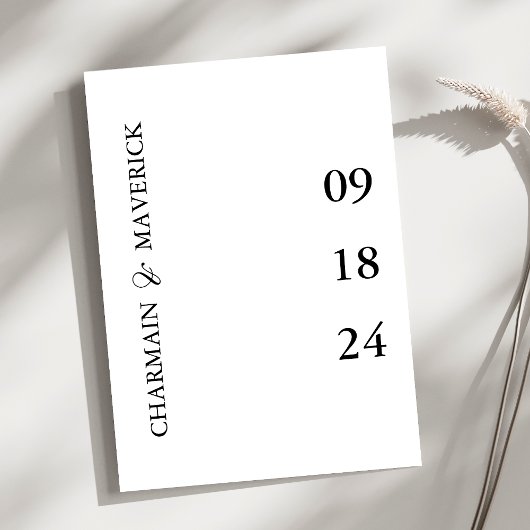 Elegante Vetgedrukte Typografie Wedding QR Code Kaart