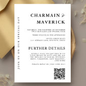 Elegante Vetgedrukte Typografie Wedding QR Code Kaart