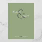 elegante vetgroene folie Opslaan Datum Kaart (Achterkant)