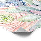 Elegante vetplanten Blush Bloemen Bruiloft Welkom Poster (Hoek)