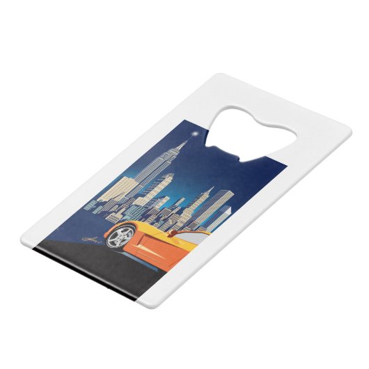 ELEGANTE VETTE AUTO KUNST CREDITKAART FLESSENOPENER (Voorkant Gekanteld)