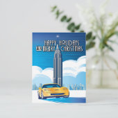 ELEGANTE VETTE AUTO KUNST FEESTDAGENKAART (Staand voorkant)