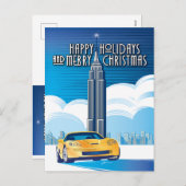 ELEGANTE VETTE AUTO KUNST FEESTDAGENKAART (Voorkant / Achterkant)