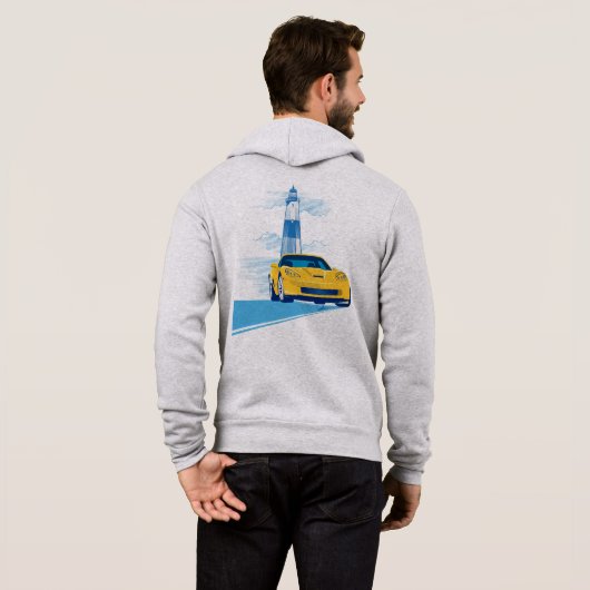 ELEGANTE VETTE AUTO KUNST HOODIE (Achterkant volledig)