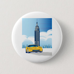 ELEGANTE VETTE AUTO KUNST RONDE BUTTON 5,7 CM