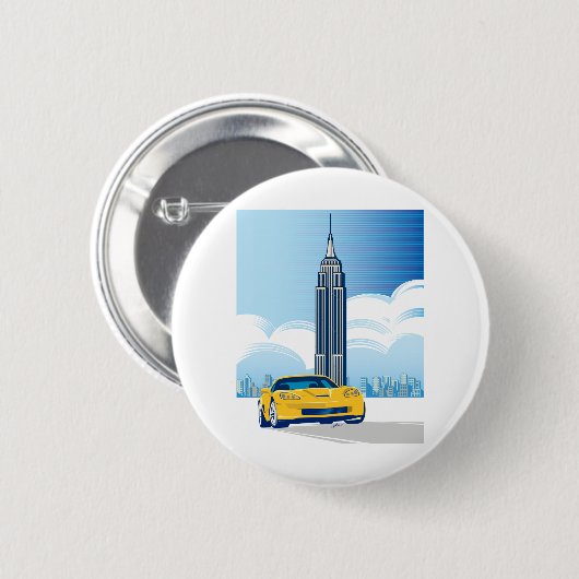 ELEGANTE VETTE AUTO KUNST RONDE BUTTON 5,7 CM (Voorkant /achterkant)