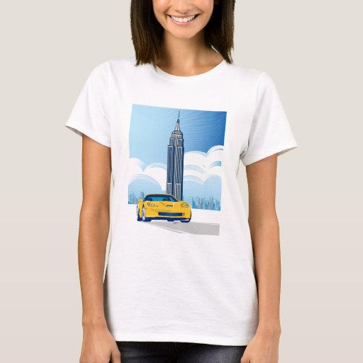ELEGANTE VETTE AUTO KUNST T-SHIRT (Voorkant)