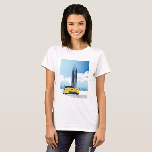 ELEGANTE VETTE AUTO KUNST T-SHIRT (Voorkant volledig)