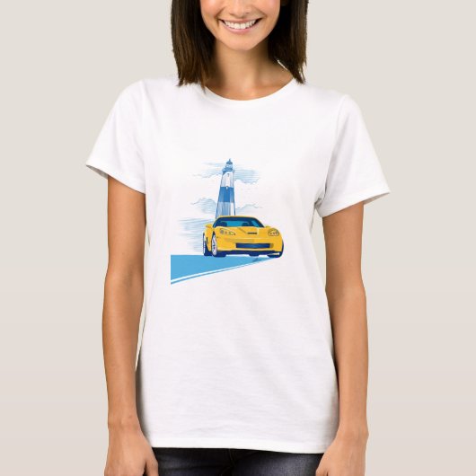 ELEGANTE VETTE AUTO KUNST T-SHIRT (Voorkant)