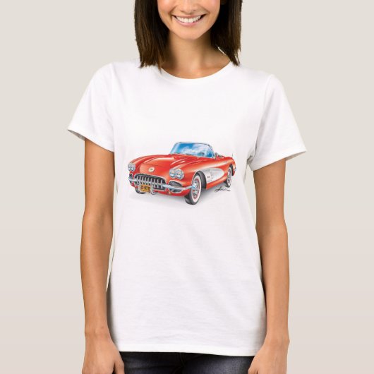 ELEGANTE VETTE AUTO KUNST T-SHIRT (Voorkant)