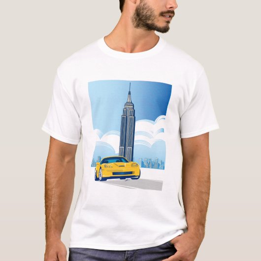 ELEGANTE VETTE AUTO KUNST T-SHIRT (Voorkant)