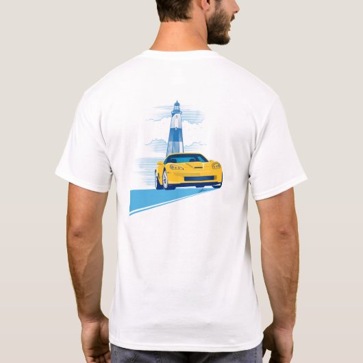 ELEGANTE VETTE AUTO KUNST T-SHIRT (Achterkant)