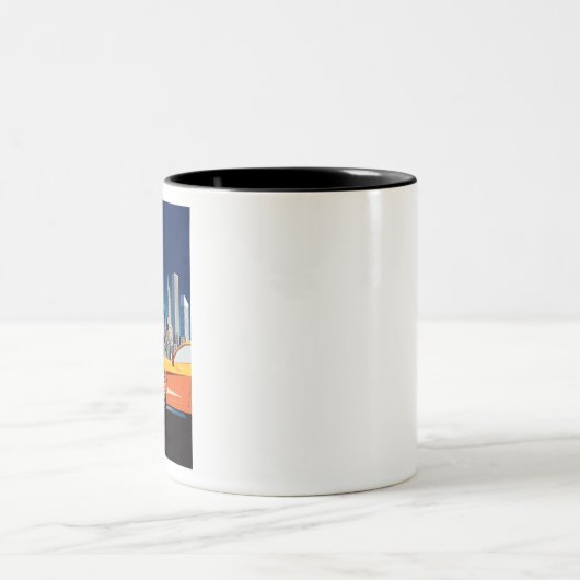 ELEGANTE VETTE AUTO KUNST TWEEKLEURIGE KOFFIEMOK (Center)