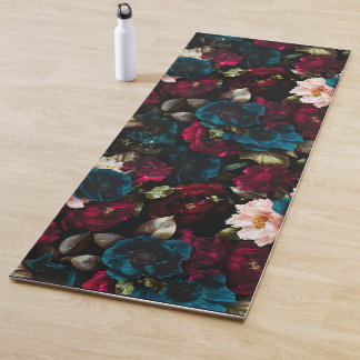 Elegante Vibe Dark Floral Botanical Yogamat