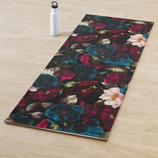 Elegante  Vibe Dark Floral Botanical Yogamat (In situ)