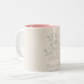 Elegante  vibe roze met roos tweekleurige koffiemok (Voorkant links)