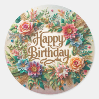 Elegante vibes floral Verjaardag sticker