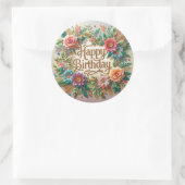 Elegante vibes floral Verjaardag sticker (Tas)