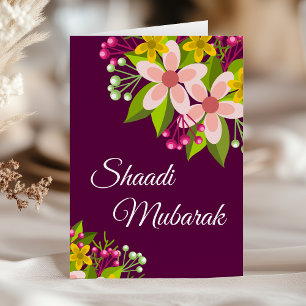 Elegante Vibrant Bloemrijke Shaadi Mubarak Kaart