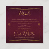 Elegante Vibrant Rood Goud Mandala Indiase bruilof Informatiekaartje (Achterkant)