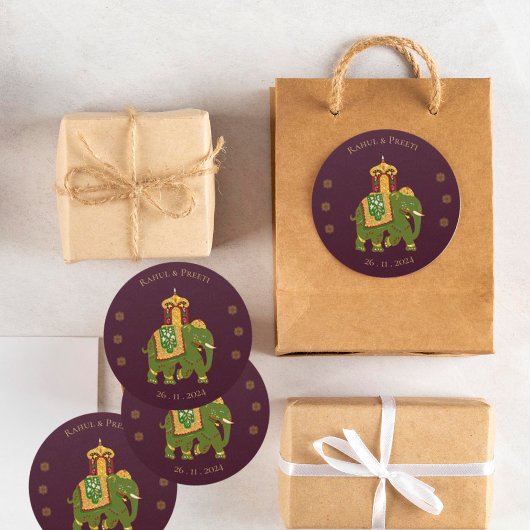 Elegante Vibrant Rood Goud Mandala Indiase bruilof Ronde Sticker