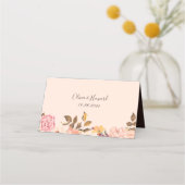 Elegante Victoria Blush Waterverf Floral Wedding Plaatskaartje (Achterkant)