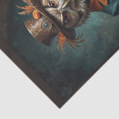 Elegante Victoriaans Age Uil in sinaasappel en bla Tissuepapier (Detail)