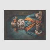 Elegante Victoriaans Age Uil in sinaasappel en bla Tissuepapier (Voorkant)