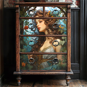 Elegante Victoriaans Art Nouveau Godin Vintage Tissuepapier